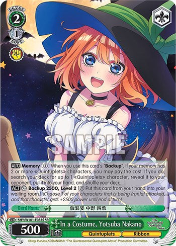 In a Costume, Yotsuba Nakano (5HY/W101-E033S SR) [The Quintessential Quintuplets Movie] | Cracking-Singles