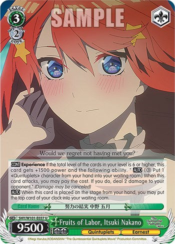 Fruits of Labor, Itsuki Nakano (5HY/W101-E037 U) [The Quintessential Quintuplets Movie] | Cracking-Singles