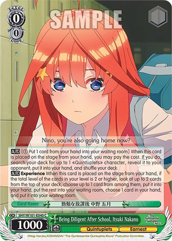 Being Diligent After School, Itsuki Nakano (5HY/W101-E040 C) [The Quintessential Quintuplets Movie] | Cracking-Singles