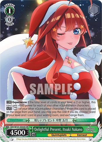 Delightful Present, Itsuki Nakano (5HY/W101-E044S SR) [The Quintessential Quintuplets Movie] | Cracking-Singles