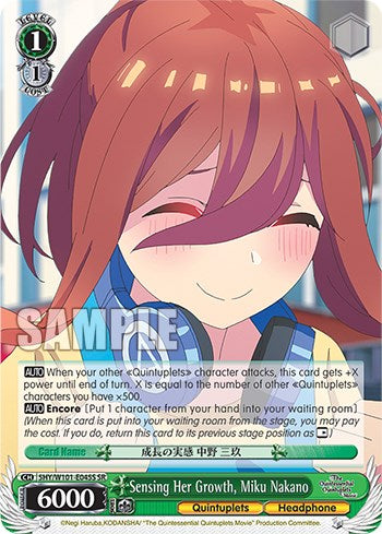 Sensing Her Growth, Miku Nakano (5HY/W101-E045S SR) [The Quintessential Quintuplets Movie] | Cracking-Singles