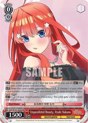 Unparalleled Beauty, Itsuki Nakano (5HY/W101-E050 RR) [The Quintessential Quintuplets Movie] | Cracking-Singles