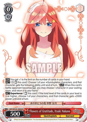 Flowers of Gratitude, Itsuki Nakano (5HY/W101-E055 R) [The Quintessential Quintuplets Movie] | Cracking-Singles