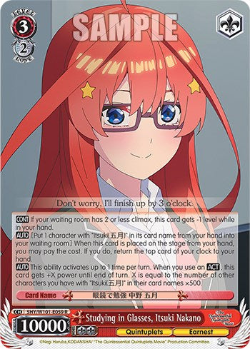 Studying in Glasses, Itsuki Nakano (5HY/W101-E059 R) [The Quintessential Quintuplets Movie] | Cracking-Singles
