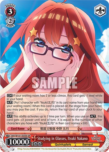 Studying in Glasses, Itsuki Nakano (5HY/W101-E059S SR) [The Quintessential Quintuplets Movie] | Cracking-Singles