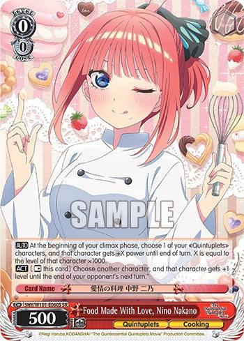 Food Made With Love, Nino Nakano (5HY/W101-E060S SR) [The Quintessential Quintuplets Movie] | Cracking-Singles