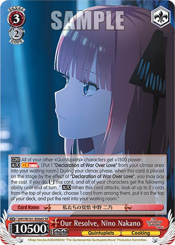 Our Resolve, Nino Nakano (5HY/W101-E066S SR) [The Quintessential Quintuplets Movie] | Cracking-Singles