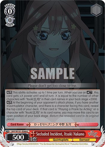 Secluded Incident, Itsuki Nakano (5HY/W101-E068 C) [The Quintessential Quintuplets Movie] | Cracking-Singles