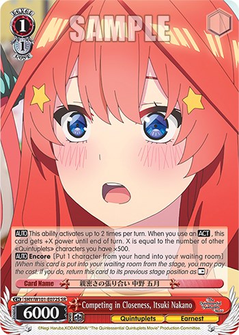 Competing in Closeness, Itsuki Nakano (5HY/W101-E072S SR) [The Quintessential Quintuplets Movie] | Cracking-Singles
