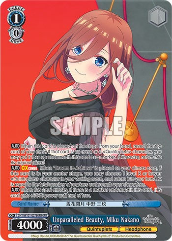 Unparalleled Beauty, Miku Nakano (5HY/W101-E078OFR OFR) [The Quintessential Quintuplets Movie] | Cracking-Singles