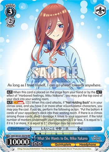 What She Wants to Do, Miku Nakano (5HY/W101-E079 RR) [The Quintessential Quintuplets Movie] | Cracking-Singles