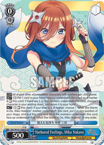 Harbored Feelings, Miku Nakano (5HY/W101-E080S SR) [The Quintessential Quintuplets Movie] | Cracking-Singles