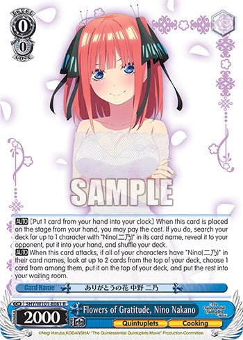 Flowers of Gratitude, Nino Nakano (5HY/W101-E081 R) [The Quintessential Quintuplets Movie] | Cracking-Singles