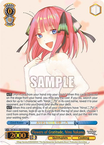 Flowers of Gratitude, Nino Nakano (5HY/W101-E081HYR HYR) [The Quintessential Quintuplets Movie] | Cracking-Singles
