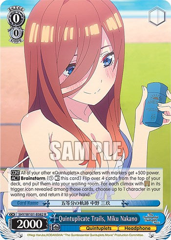 Quintuplicate Trails, Miku Nakano (5HY/W101-E082 R) [The Quintessential Quintuplets Movie] | Cracking-Singles