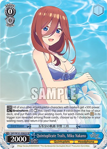 Quintuplicate Trails, Miku Nakano (5HY/W101-E082S SR) [The Quintessential Quintuplets Movie] | Cracking-Singles