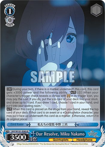 Our Resolve, Miku Nakano (5HY/W101-E083 R) [The Quintessential Quintuplets Movie] | Cracking-Singles