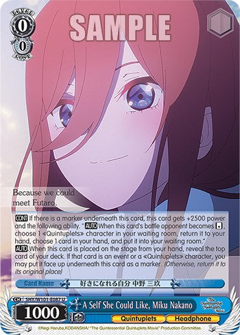 A Self She Could Like, Miku Nakano (5HY/W101-E087 U) [The Quintessential Quintuplets Movie] | Cracking-Singles