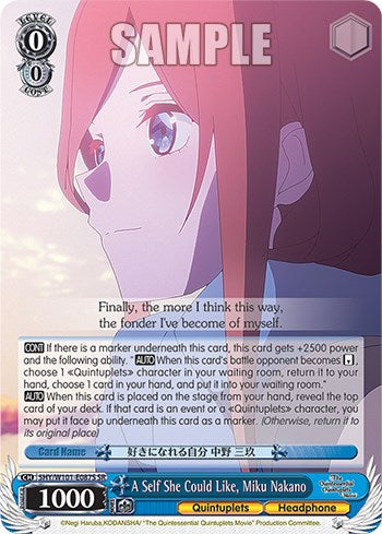 A Self She Could Like, Miku Nakano (5HY/W101-E087S SR) [The Quintessential Quintuplets Movie] | Cracking-Singles