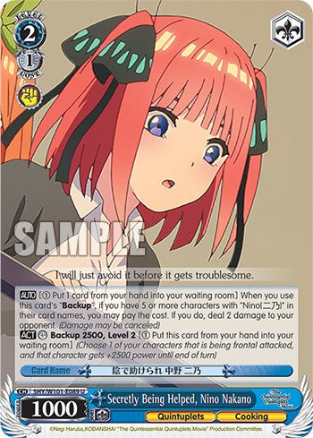 Secretly Being Helped, Nino Nakano (5HY/W101-E089 U) [The Quintessential Quintuplets Movie] | Cracking-Singles