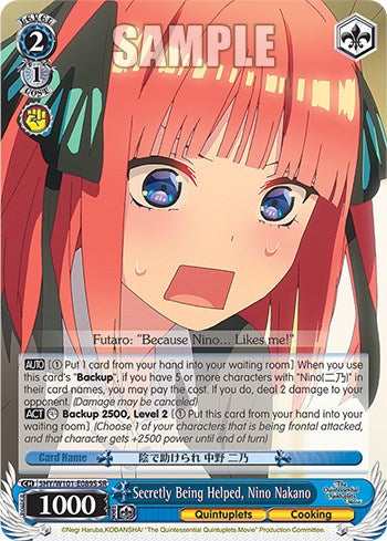 Secretly Being Helped, Nino Nakano (5HY/W101-E089S SR) [The Quintessential Quintuplets Movie] | Cracking-Singles