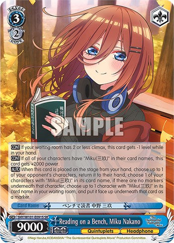 Reading on a Bench, Miku Nakano (5HY/W101-E091S SR) [The Quintessential Quintuplets Movie] | Cracking-Singles