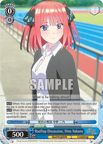 Rooftop Discussion, Nino Nakano (5HY/W101-E092S SR) [The Quintessential Quintuplets Movie] | Cracking-Singles