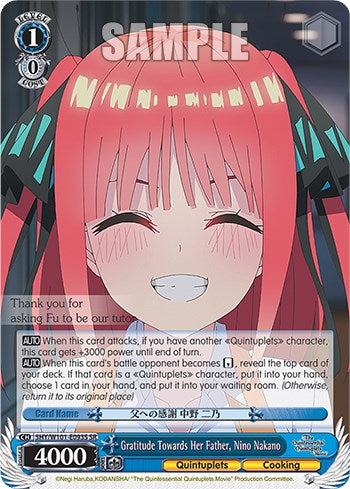 Gratitude Towards Her Father, Nino Nakano (5HY/W101-E093S SR) [The Quintessential Quintuplets Movie] | Cracking-Singles