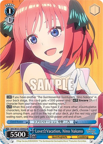 Love Vacation, Nino Nakano (5HY/W101-E095S SR) [The Quintessential Quintuplets Movie] | Cracking-Singles