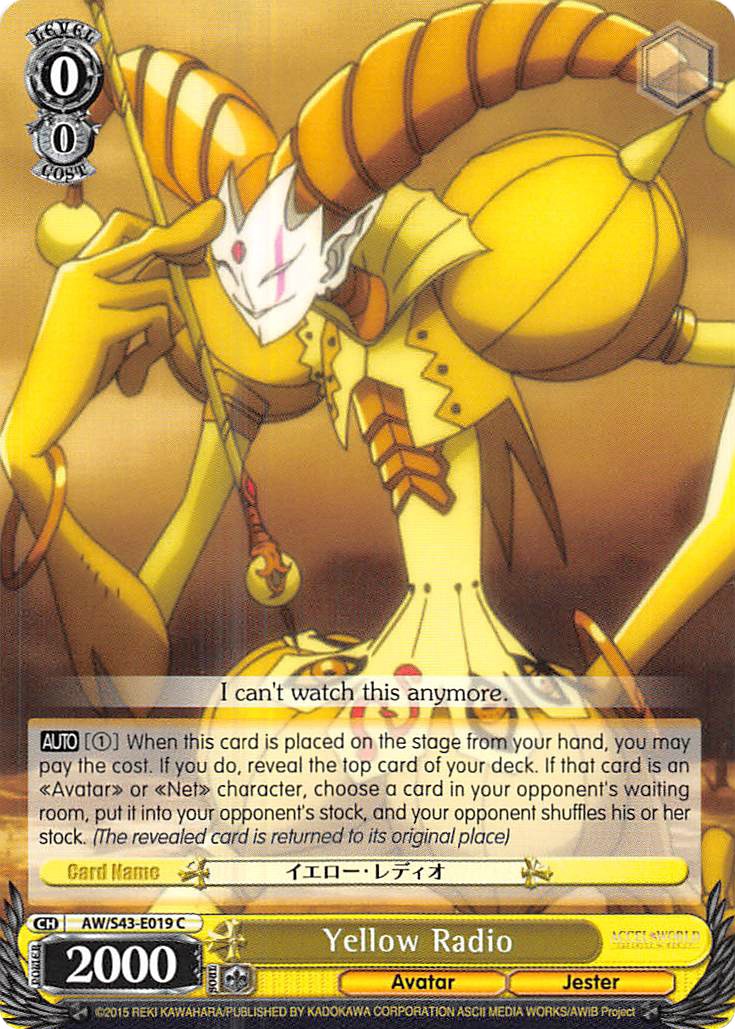 Yellow Radio (AW/S43-E019 C) [Accel World -Infinite Burst-] | Cracking-Singles