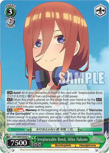 Irreplaceable Bond, Miku Nakano (5HY/W90-E042 C) [The Quintessential Quintuplets 2] | Cracking-Singles
