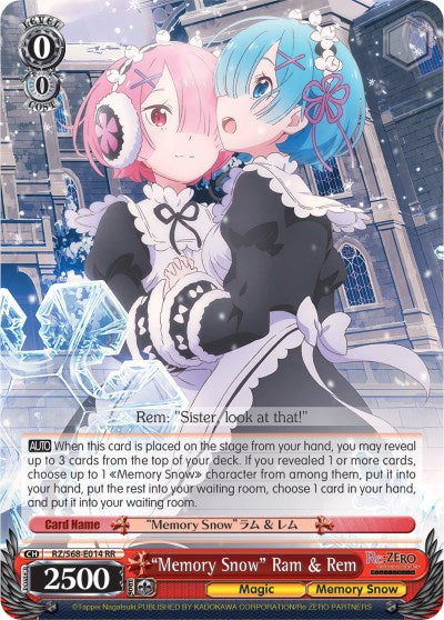 "Memory Snow" Ram & Rem (RZ/S68-E014 RR) [Re:ZERO Memory Snow] | Cracking-Singles
