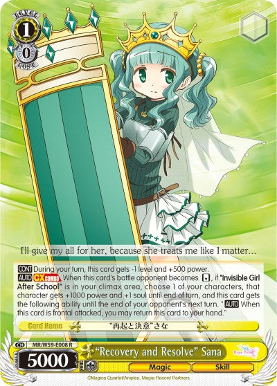 "Recovery and Resolve" Sana (MR/W59-E008 R) [Magia Record: Puella Magi Madoka Magica [Side Story] (Mobile)] | Cracking-Singles