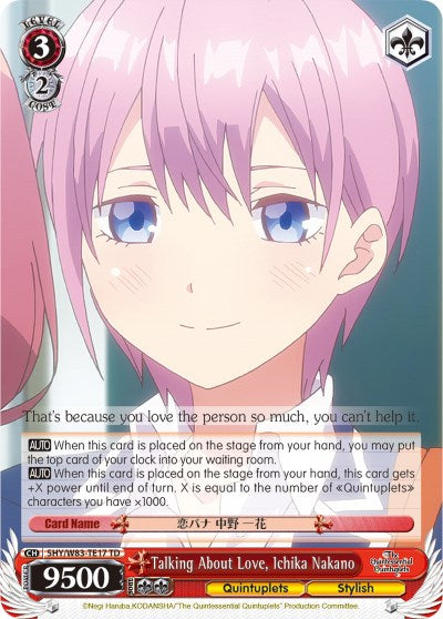 Talking About Love, Ichika Nakano (5HY/W83-TE17 TD) [The Quintessential Quintuplets] | Cracking-Singles