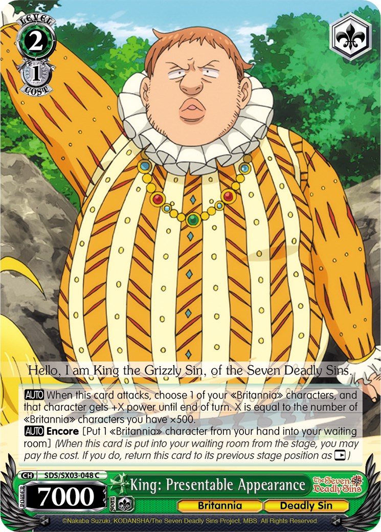 King: Presentable Appearance (SDS/SX03-048 C) [The Seven Deadly Sins] | Cracking-Singles
