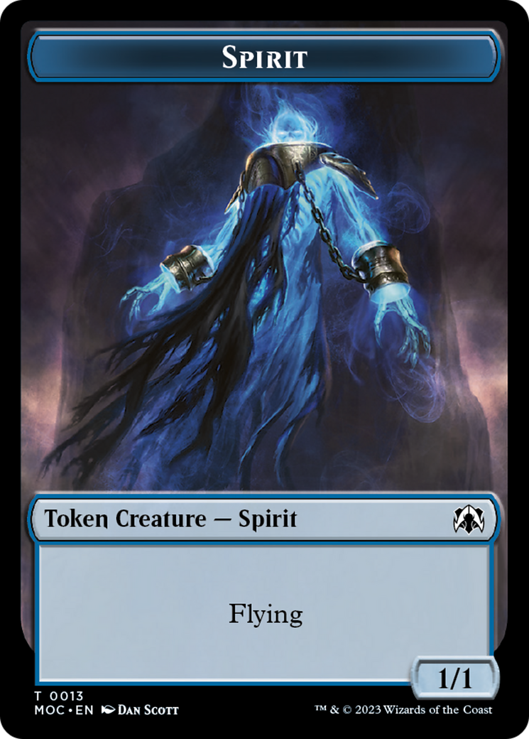Spirit (9) // Spirit (13) Double-Sided Token [March of the Machine Commander Tokens] | Cracking-Singles
