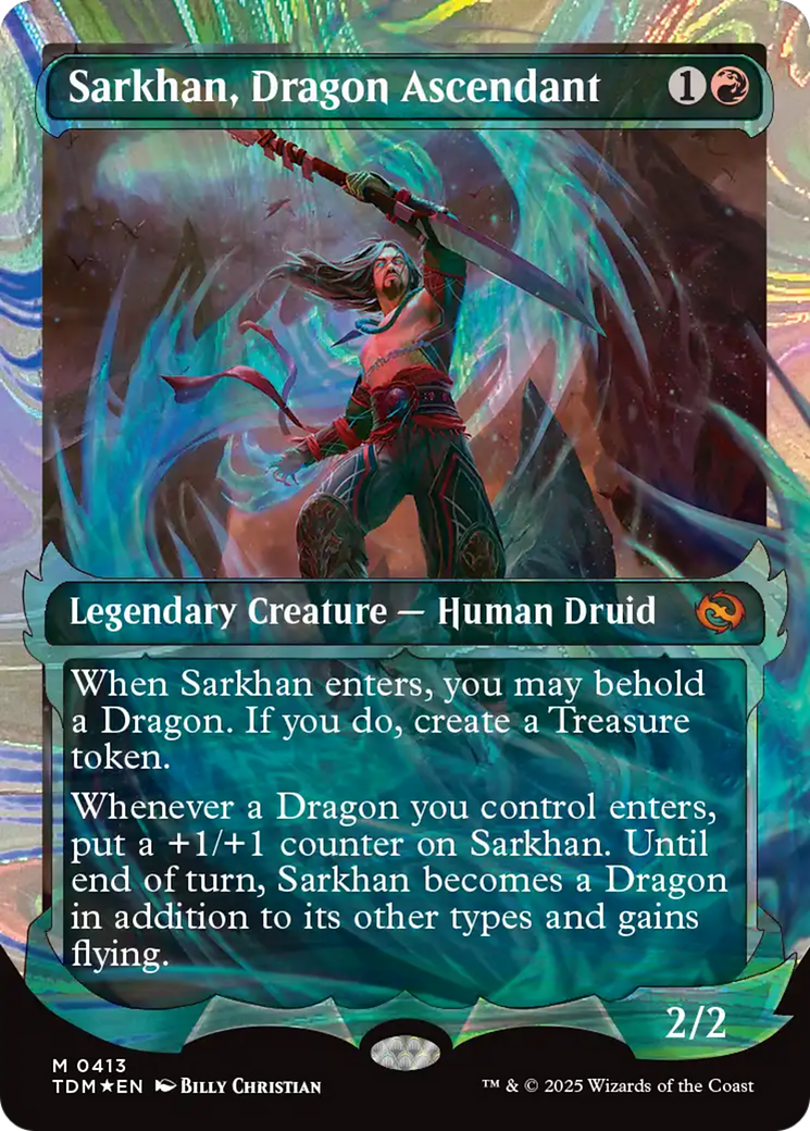 Sarkhan, Dragon Ascendant (0413) (Showcase) (Halo Foil) [Tarkir: Dragonstorm] | Cracking-Singles