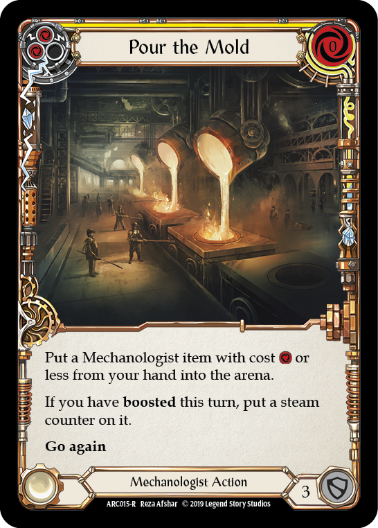 Pour the Mold (Yellow) [ARC015-R] (Arcane Rising)  1st Edition Rainbow Foil | Cracking-Singles