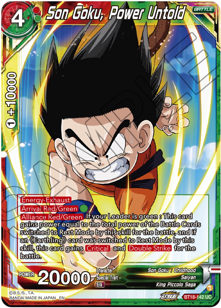Son Goku, Power Untold (BT18-142) [Dawn of the Z-Legends] | Cracking-Singles