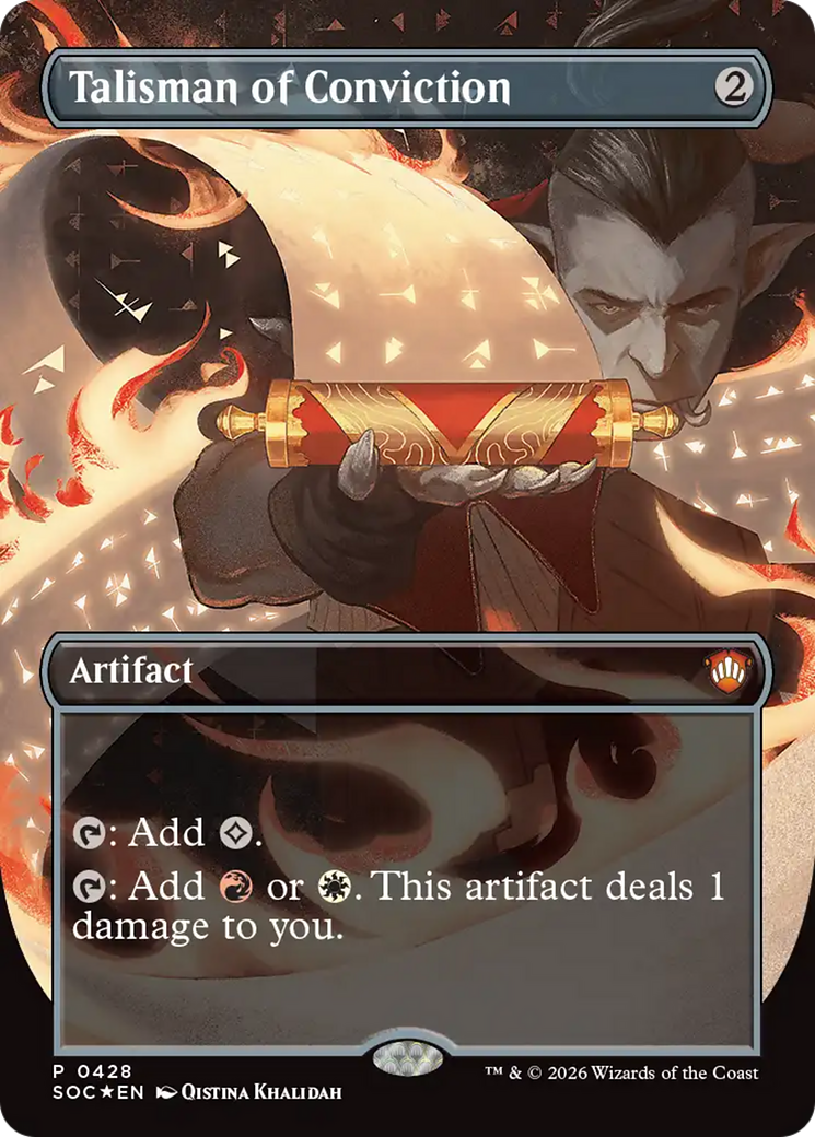 Talisman of Conviction (Borderless) [Secrets of Strixhaven Commander] | Cracking-Singles