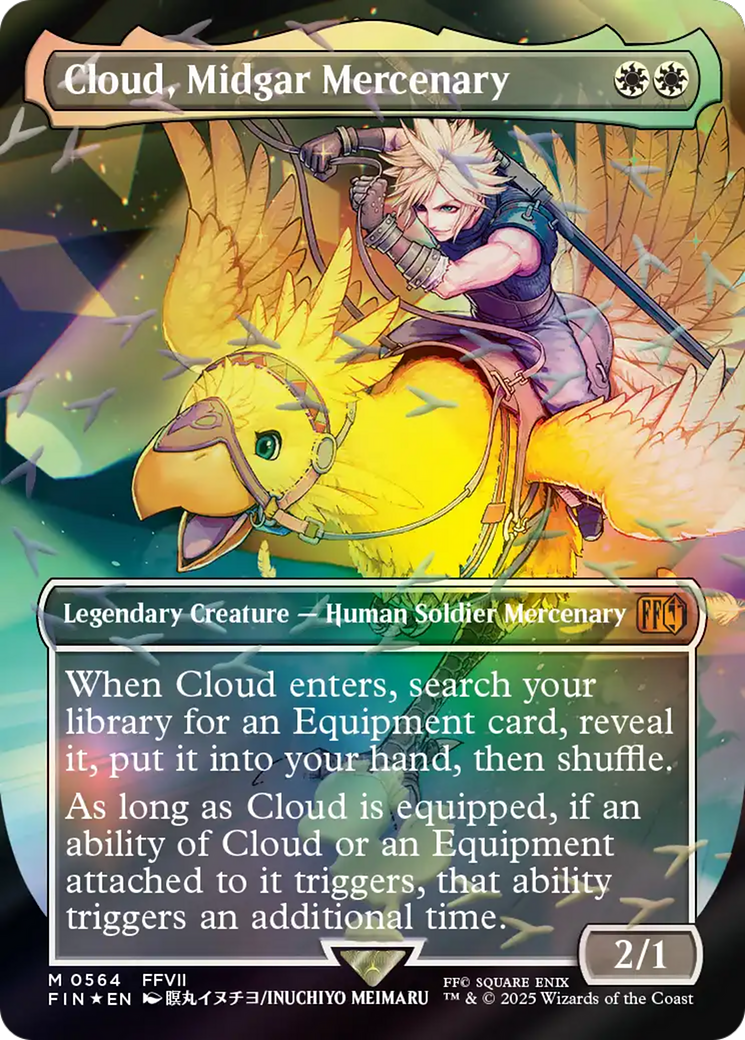 Cloud, Midgar Mercenary (Borderless) (Chocobo Track Foil) [FINAL FANTASY] | Cracking-Singles