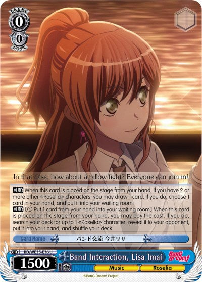 Band Interaction, Lisa Imai (BD/WE35-E36 U) (Parallel Foil) [Poppin'Party x Roselia] | Cracking-Singles