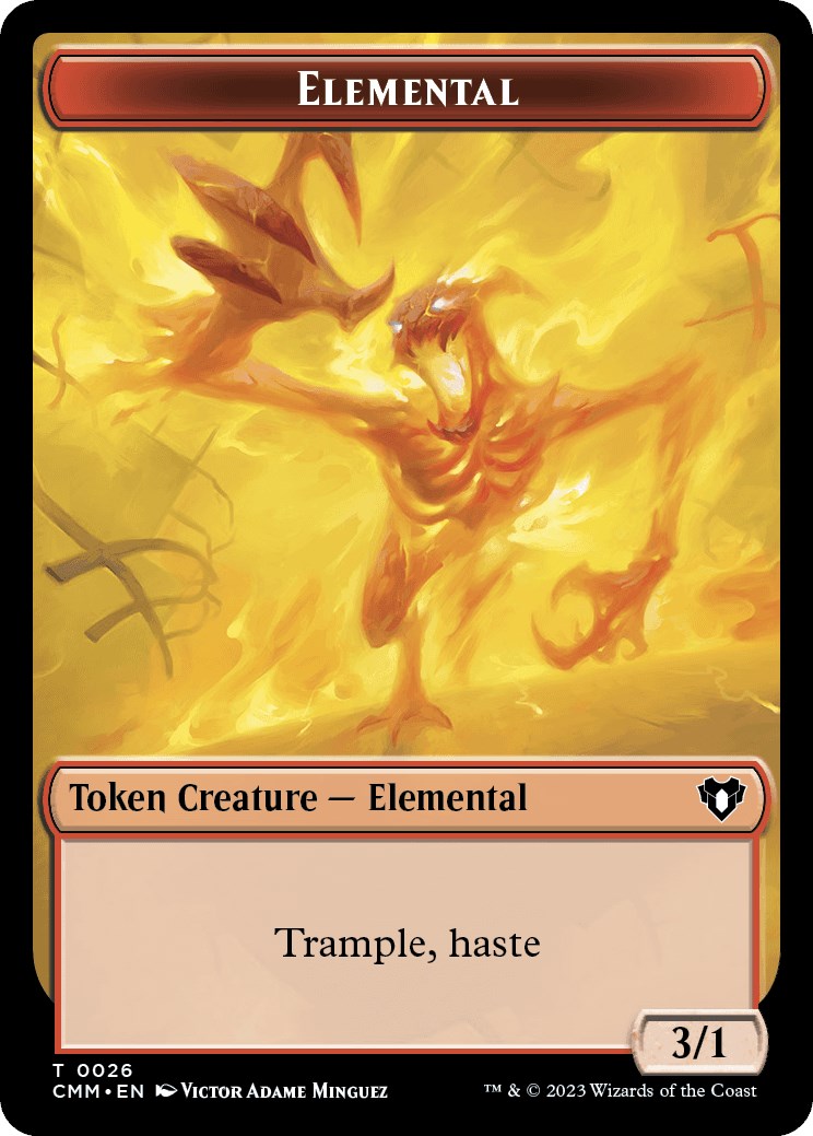 Elemental (0026) // Elephant Double-Sided Token [Commander Masters Tokens] | Cracking-Singles
