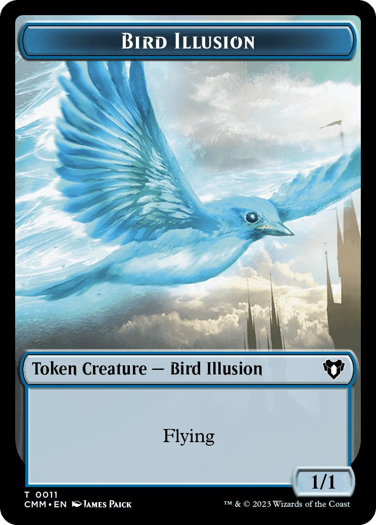 City's Blessing // Bird Illusion Double-Sided Token [Commander Masters Tokens] | Cracking-Singles