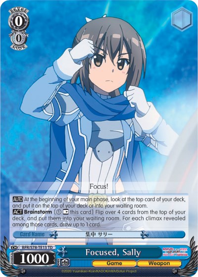 Focused, Sally (BFR/S78-TE13 TD) [BOFURI: I Don't Want to Get Hurt, so I'll Max Out My Defense] | Cracking-Singles