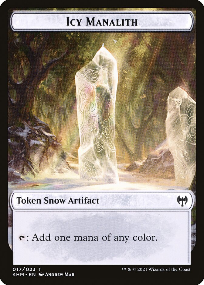 Dwarf Berserker // Icy Manalith Double-Sided Token [Kaldheim Tokens] | Cracking-Singles