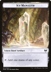 Human Warrior // Icy Manalith Double-Sided Token [Kaldheim Tokens] | Cracking-Singles
