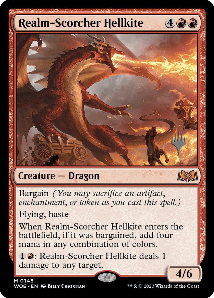 Realm-Scorcher Hellkite (Promo Pack) [Wilds of Eldraine Promos] | Cracking-Singles