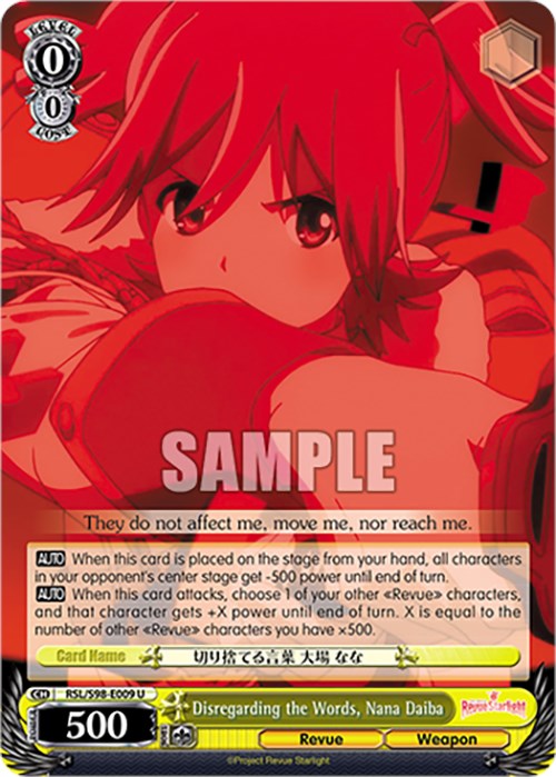Disregarding the Words, Nana Daiba (RSL/S98-E009 U) [Revue Starlight The Movie] | Cracking-Singles