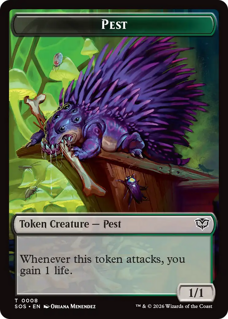 Professor Dellian Fel // Pest (0008) Double-Sided Token [Secrets of Strixhaven Tokens] | Cracking-Singles
